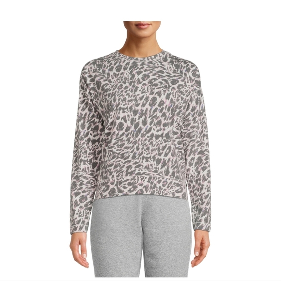 Avia Women's Long Sleeve Drop Shoulder French Terry Cloth Tee - Picture 1 of 11